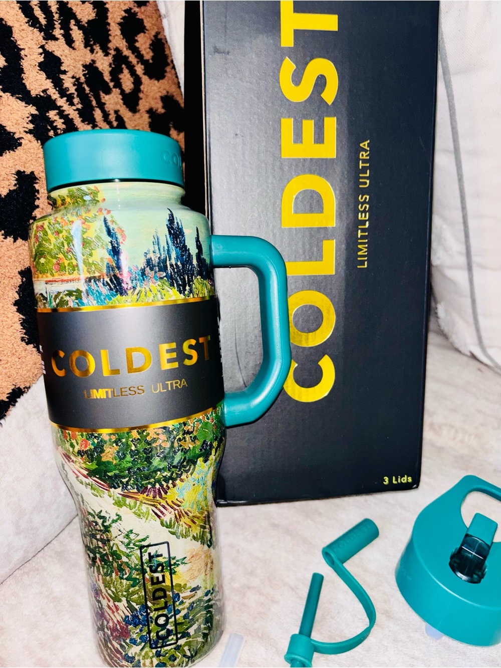 Coldest Limitless Ultra Insulated Travel Mug in Teal with Scenic Print - Picture 4 of 6